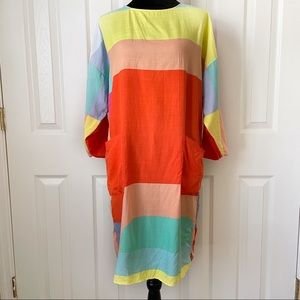 MARA HOFFMAN Colorblock Shift Dress Size Small